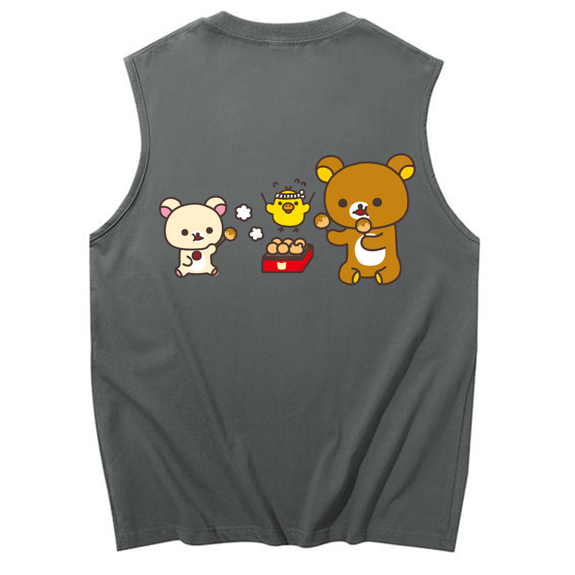 （画像用） リラックマ リラックマ キイロイトリ Rilakkuma Korilakkuma Kiiroitori コットン100％タンクトップ（背面プリント）